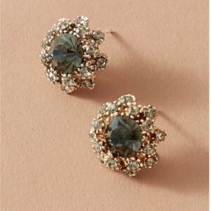 5/$25 Crystal Stud Earrings Gray Crystal Decorated Stud Earrings